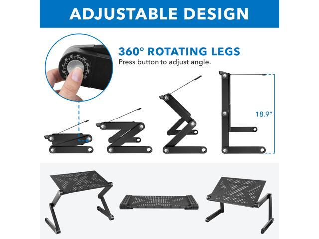 Mount-It! Notebook Stand Adjustable Vented Notebook Table Portable and Lightweight