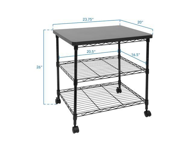 Mount-It! Three-Tier Large Printer Cart with Wheels