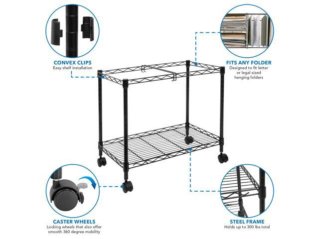 Mount-It! Rolling File Cart with Folder Rack