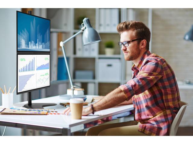 Mount-It! Vertical Dual Monitor Desk Stand Fits Up to 32' Screens