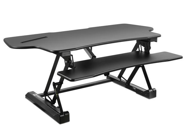 Mount-It! Electric Standing Desk Converter 48 Inch Extra Wide Motorized with Built in USB Port