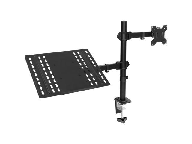 Mount-It! Monitor Desk Mount Stand Fits 17'-32' Screens Includes Laptop Cooling Tray Arm