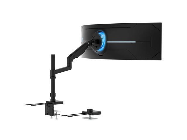 Mount-It! ProFlex Adjustable Heavy-Duty Monitor Mount with Pole & Gas Spring Arm, Fits 17'- 49' Ultrawide Monitors, Matte Black