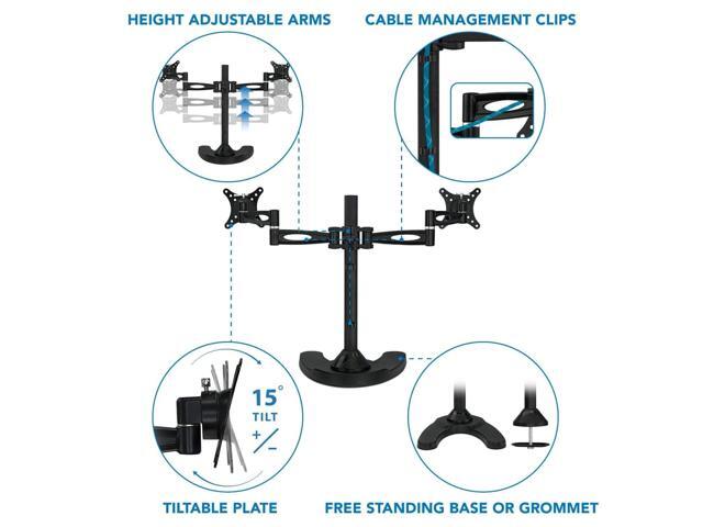Mount-It! Dual Monitor Stand 27' Max Screen Size VESA 75 100