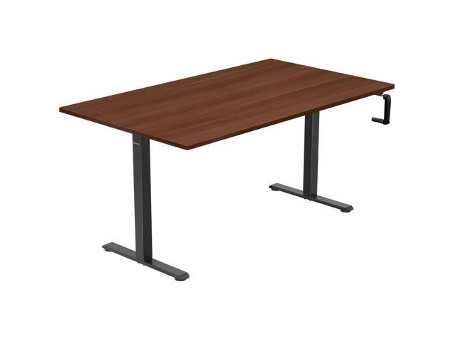 Mount-It! Hand Crank Standing Desk with 55' Tabletop - Black Base