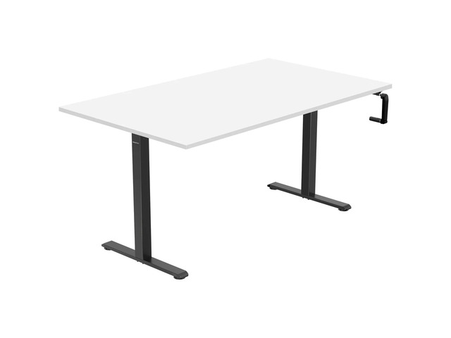 Mount-It! Hand Crank Standing Desk with 55' Tabletop - Black Base