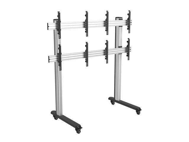 Mount-It! 2x2 Quad-Display Cart Stand with Locking Casters