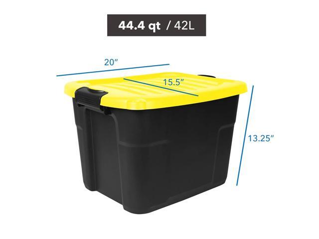Mount-It! Heavy-Duty Storage Bin with Lid, 5 Pack, 44.4 QT
