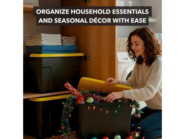 Mount-It! Heavy-Duty Storage Bin with Lid, 5 Pack, 44.4 QT