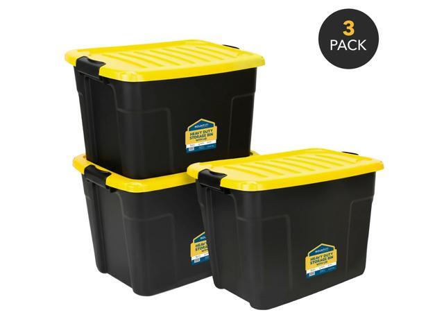 Mount-It! Heavy-Duty Storage Bin with Lid, 3 Pack,44.4 QT
