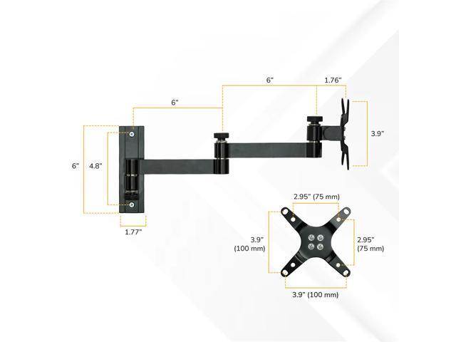 Mount-It! - Full Motion Display Wall Mount up to 30" - Black - image 6
