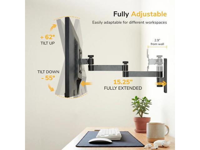 Mount-It! - Full Motion Display Wall Mount up to 30" - Black - image 7
