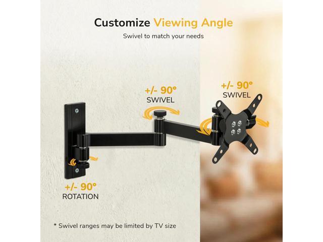 Mount-It! - Full Motion Display Wall Mount up to 30" - Black - image 8