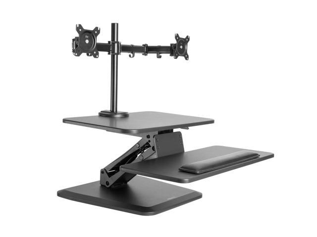 Mount-It! Standing Desk Converter With Dual Monitor Mount, Supports two screens up to 32' and 22lbs each