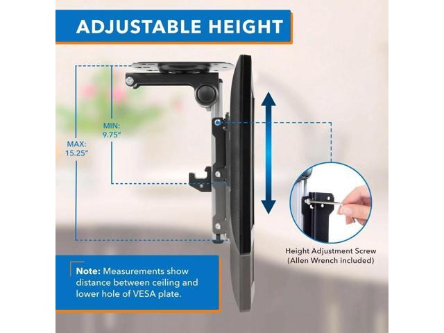 Mount-It! Flip Down TV and Monitor Mount Ceiling Kitchen Overhead and Under Cabinet Mount Fits 19-37 Inch Screens