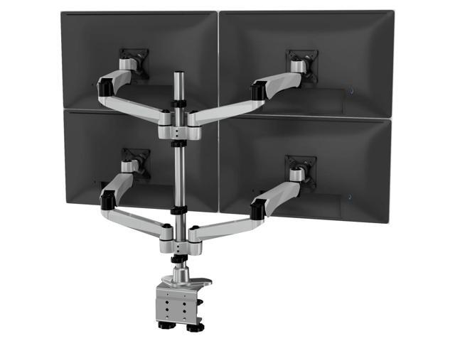 Mount-It! Articulating Quad Monitor Desk Mount w/ Spring Arms Fits 13-32 Inch Screens