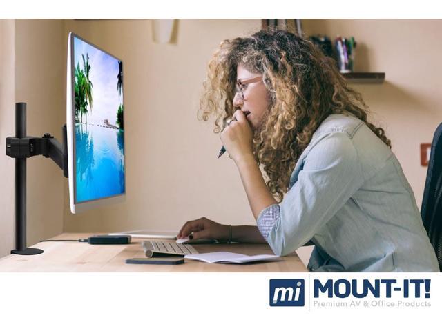Mount-It! Universal VESA Pole Mount with Articulating Arm Fits 13 to 32 inch Monitors