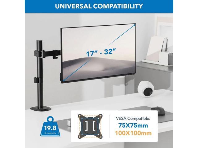 Mount-It! Single Monitor Arm Mount Motion Height Adjustable Articulating Tilt Fits 17-32 Inch Screens