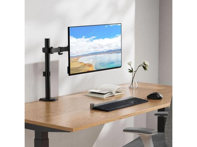 Mount-It! Single Monitor Arm Mount Motion Height Adjustable Articulating Tilt Fits 17-32 Inch Screens