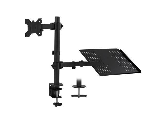 Mount-It! Monitor Desk Stand with Laptop Holder Fits 13'-27' Computer Screens