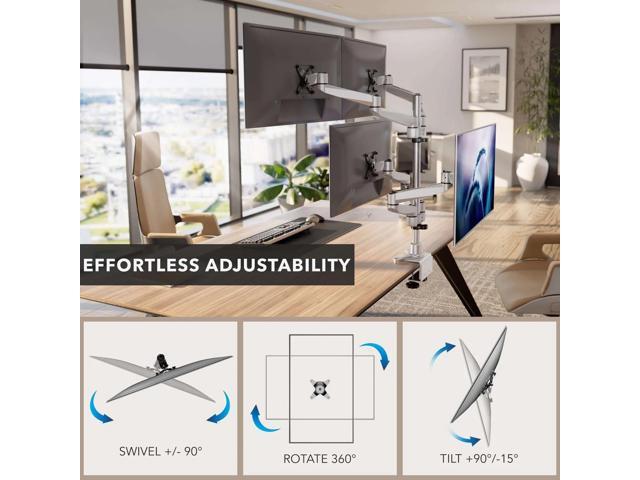 Mount-It! Articulating Quad Monitor Desk Mount Fits 13-32 Inch Screens