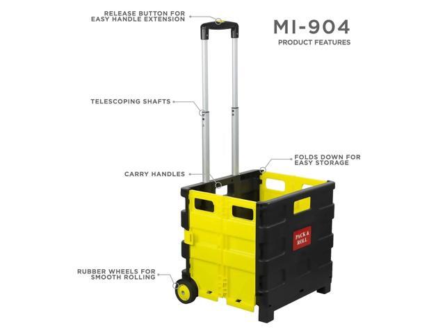 Mount-It! Rolling Utility Cart Folding and Collapsible Hand Crate on Wheels 55 Lbs Capacity