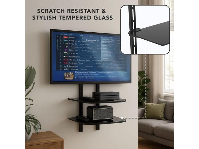 Mount-It! TV Wall Mount Bracket Components Shelf (MI-8402)