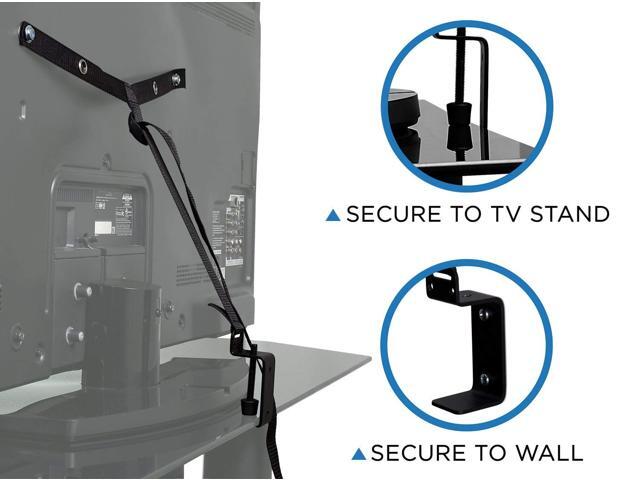 Mount-It! TV Safety Straps for Child and Baby Proofing Secures to TV Stand and Walls