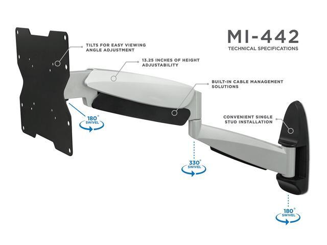 Mount-It! Flexible Wall Mount for TV and Computer Monitor 27 to 47 Screens Capacity 44 lbs. - image 4