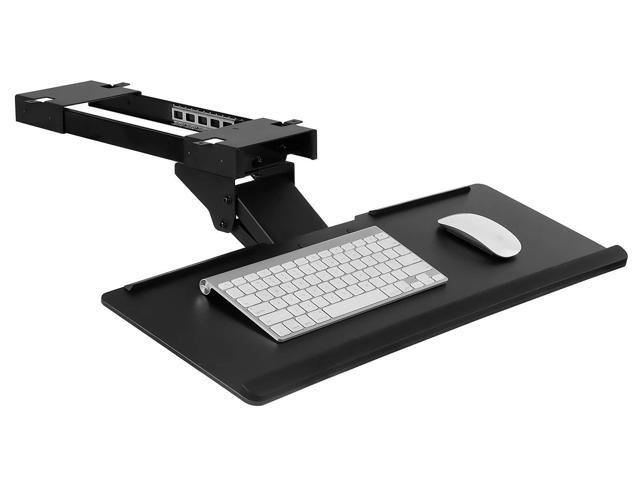 Mount-It! Under Desk Computer Keyboard and Mouse Tray Ergonomic Keyboard Drawer with Gel Wrist Pad Black