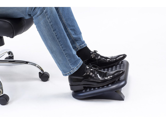 Mount-It! Ergonomic Foot Rest Under Desk Adjustable Tilt Footrest with Textured Massage Surface Black
