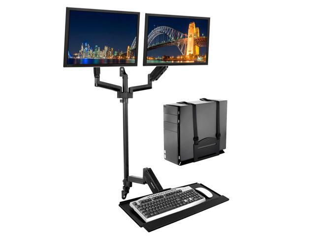 Mount-It! Gaming Wall Mount Workstation with Dual Monitor Mount