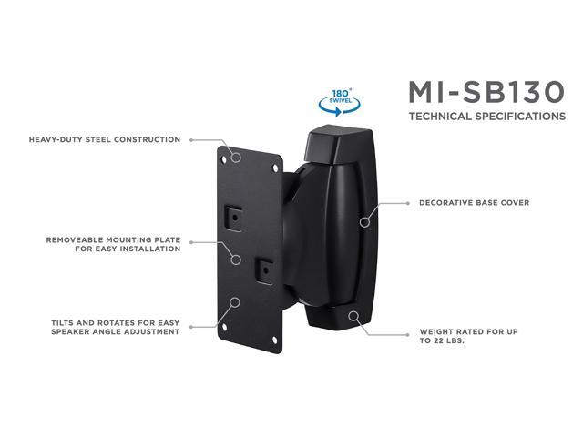 Mount-It! Heavy Duty Universal Adjustable Design Wall Speaker Mount (Set of 2) - image 3