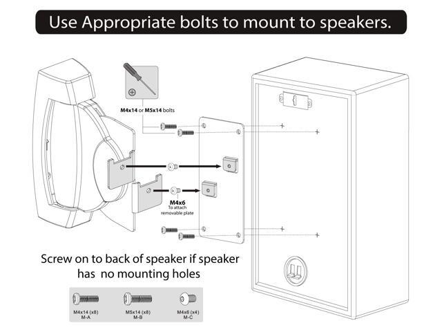 Mount-It! Heavy Duty Universal Adjustable Design Wall Speaker Mount (Set of 2) - image 5