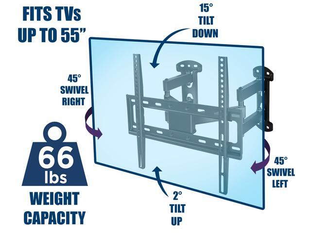 Mount-lt! Full Motion Corner TV Mount Fits 32 -55 TVs Capacity 66 lbs. TV Bracket Corner Wall Mount - image 6