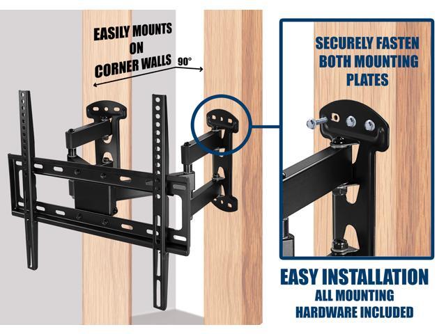 Mount-lt! Full Motion Corner TV Mount Fits 32 -55 TVs Capacity 66 lbs. TV Bracket Corner Wall Mount - image 4