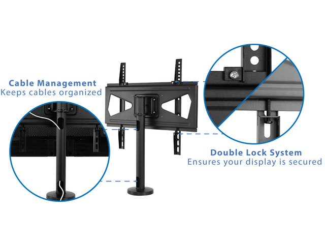 Mount-It! Bolt Down TV Stand Heavy Duty Swivel Fits 32- 55 Inch TVs