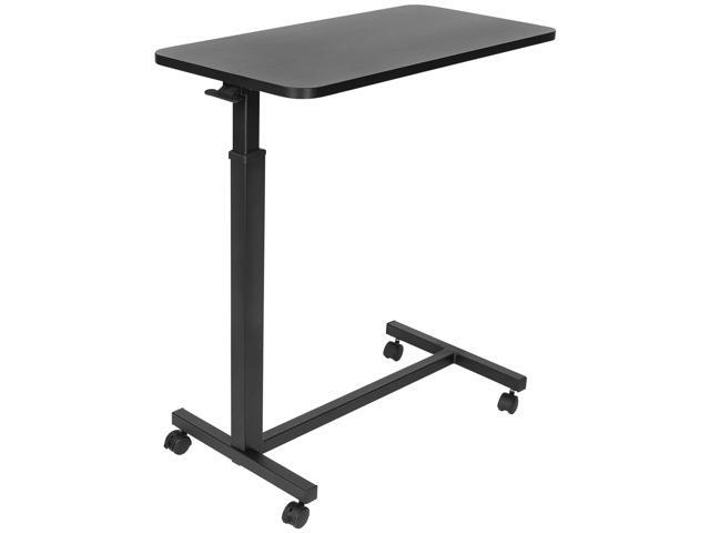 Mount-It! Overbed Table with Wheels Flat Rolling Bed Side Tray Table for Medical or in-Home Use Locking Casters
