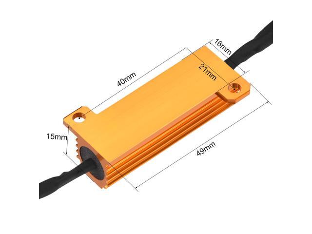 2pcs 50W 10 ohm Load Resistor Fix LED Bulb Fast Hyper Flash, Blink Error Code, Warning Cancellor for LED Turn Signal Lights or LED License Plate Light