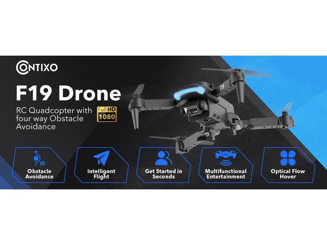 Contixo - F19 Arvo Foldable Drone with 1080P HD Camera, FPV, Obstacle Avoidance, 2 Batteries, Brushless Motors & LED Lights - Silver - image 3