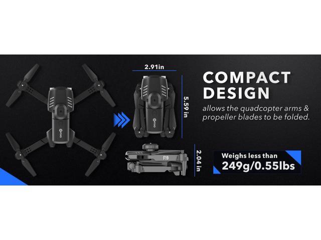 Contixo - F19 Arvo Foldable Drone with 1080P HD Camera, FPV, Obstacle Avoidance, 2 Batteries, Brushless Motors & LED Lights - Silver - image 6