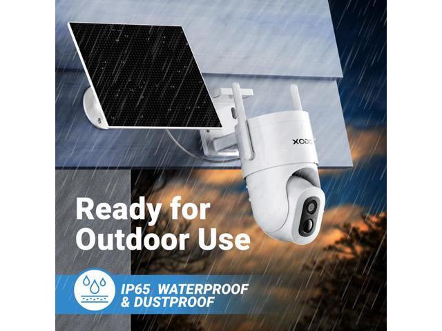 XODO E15 Solar Outdoor Wireless Security Camera for Home Security, 2K 3MP Floodlight Pan-Tilt 360° View Cam with Color Night Vision, 2-Way Audio,...
