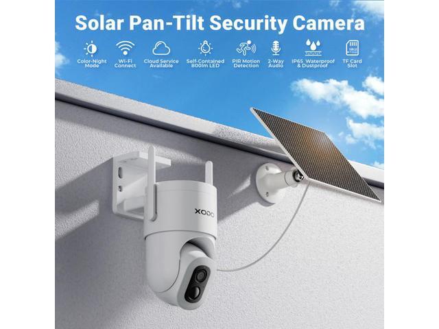 XODO E15 Solar Outdoor Wireless Security Camera for Home Security, 2K 3MP Floodlight Pan-Tilt 360° View Cam with Color Night Vision, 2-Way Audio,...