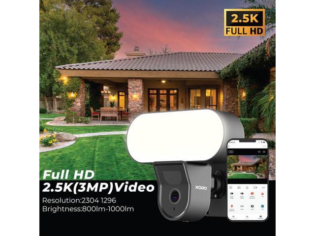 Xodo E9 Smart Security Cameras - Wi-Fi Wireless Floodlight Camera with Motion Sensor, 2.5K Full HD, Adjustable Lights, 2-Way Audio & Video...