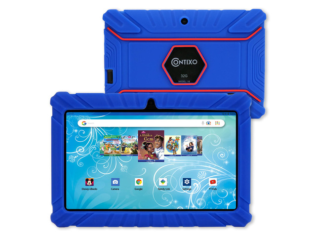 Contixo V8-2 7 inch Kids Tablets Android 11, 32 GB HD Display Dual Cameras Wi-Fi, w/ 50 Disney eBooks, Case & Screen Protector Learning Toys for 2...