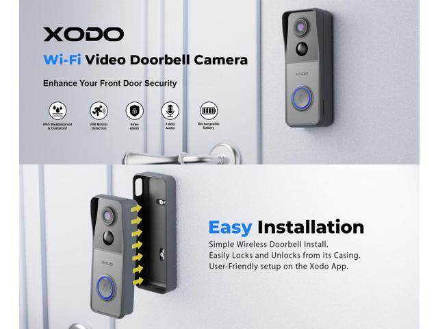 XODO Doorbell Camera Wireless - VD2 Video Doorbell with Chime, 3MP 2K FHD WiFi Door Camera Wireless, PIR Motion Detection, Night Vision, 2-Way...