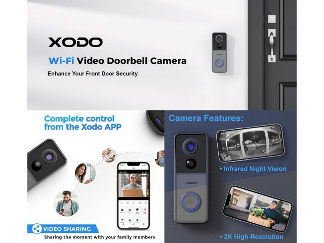 XODO Doorbell Camera Wireless - VD2 Video Doorbell with Chime, 3MP 2K FHD WiFi Door Camera Wireless, PIR Motion Detection, Night Vision, 2-Way...