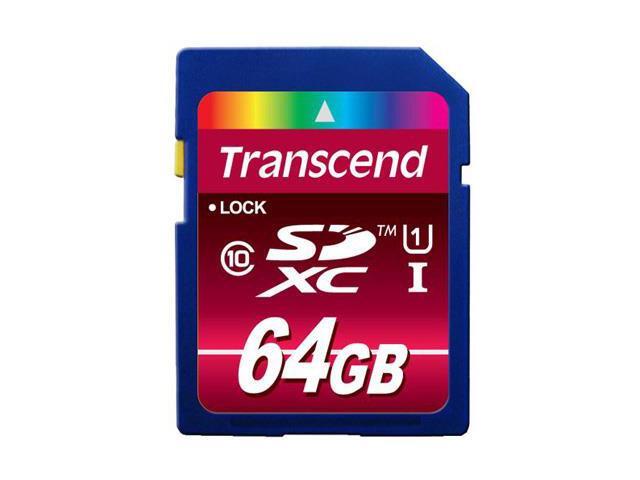 Transcend 64GB SDXC Class 10 UHS-I 80MB/Sec Flash Memory Card Model TS64GSDXC10U1