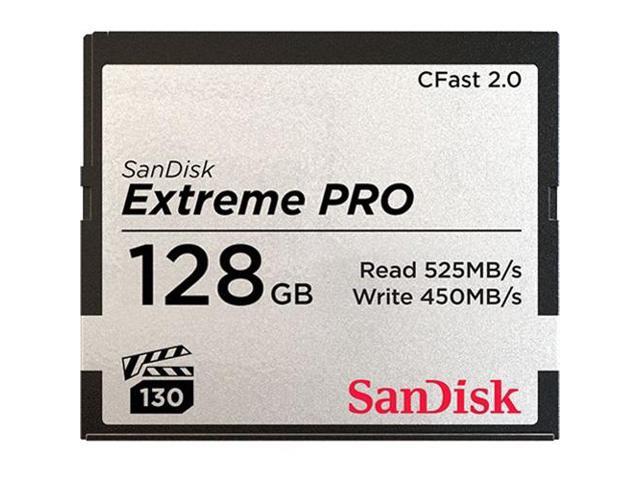 SanDisk - SDCFSP-128G-A46D - SanDisk Extreme Pro 128 GB CFast Card - 525 MB/s Read - 450 MB/s Write - Lifetime Warranty