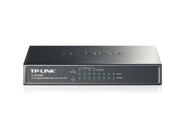 TP-LINK TL-SG1008P 8-Port Gigabit Desktop POE Switch with 4 PoE Ports